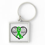 Bile Duct Cancer Heart Ribbon Collage Key Chains