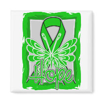 Bile Duct Cancer Hope Butterfly Portrait Refrigerator Magnets