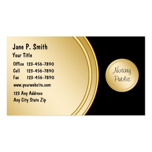 Bilingual Notary Business Cards (front side)