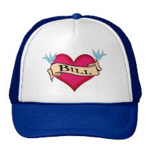 Bill - Custom Heart Tattoo T-shirts & Gifts Mesh Hat