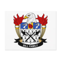 Bill Family Crest postcards