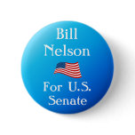 Bill Nelson for Senate Button with Flag