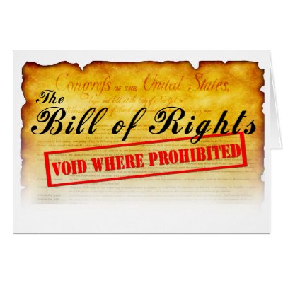 Bill of Rights - Void where prohibited Card by GunApparel