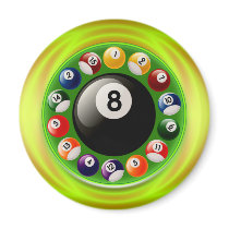 BILLARD BALLS REFRIGERATOR MAGNET