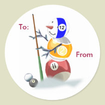 Billards Snowman Christmas Package Stickers stickers