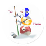 Billards Snowman Christmas Package Stickers