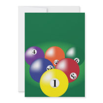 Billiard Background Personalized Invites