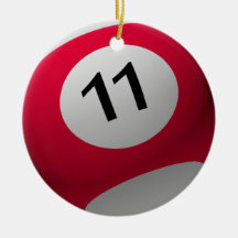 BILLIARD  BALL CHRISTMAS ORNAMENT 11 (ELEVEN)