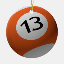 BILLIARD  BALL CHRISTMAS ORNAMENT 13 (THIRTEEN)