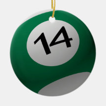 BILLIARD  BALL CHRISTMAS ORNAMENT 14 (FOURTEEN)