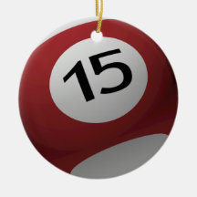 BILLIARD  BALL CHRISTMAS ORNAMENT 15 (FIFTEEN)