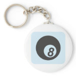 Billiard Ball Number Eight Keychains
