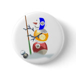 Billiard Ball Snowman Christmas Buttons
