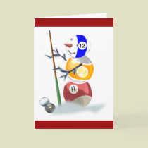 Billiard Ball Snowman Christmas cards