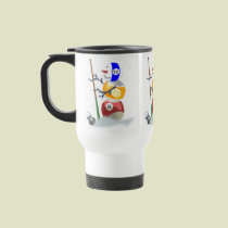 Billiard Ball Snowman Christmas mugs