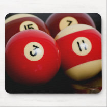 Billiard balls on black mouse pad