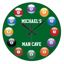Billiard Balls Personalized Wall Clock