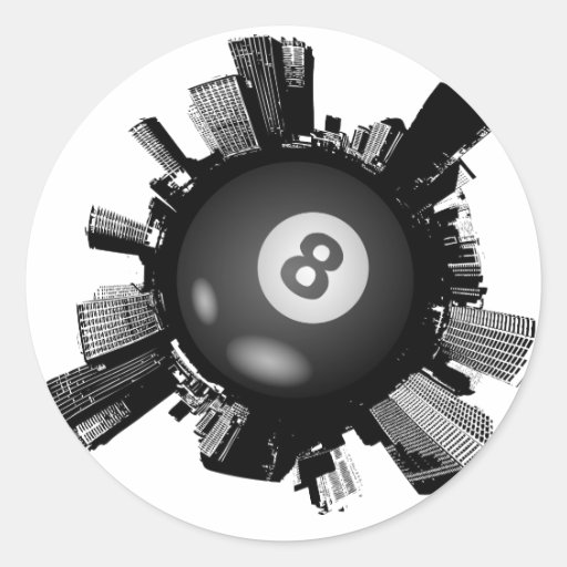 Billiard City Round Stickers