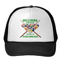 BILLIARD COLLEGE SCHOOL OF HARD BREAKS HATS