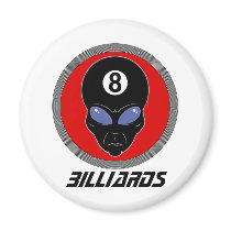 Billiard Head Alien Fridge Magnets