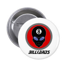 Billiard Head Alien Pinback Button