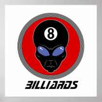 Billiard Head Alien Posters