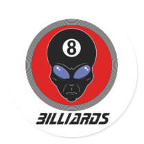 Billiard Head Alien Sticker