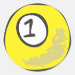 Billiard One Ball in Hand drawn Style Stickers