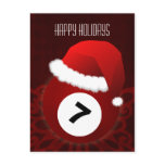 billiard player Holiday greeting postcards