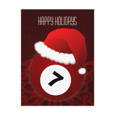 billiard player Holiday greeting Post Cards Zazzle_postcard