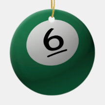 BILLIARD / POOL  BALL CHRISTMAS ORNAMENT 6 (SIX)