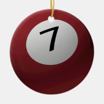 BILLIARD / POOL  BALL CHRISTMAS ORNAMENT 7 (SEVEN)
