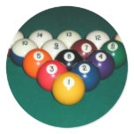 Billiards 003 round stickers
