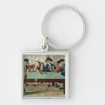 Billiards, 18th century etching by R.Sayer Key Chains
