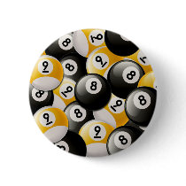 BILLIARDS 8 & 9 BALLS COLLAGE BUTTON