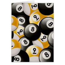 BILLIARDS 8 & 9 BALLS COLLAGE CARDS