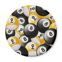 BILLIARDS 8 & 9 BALLS COLLAGE FRIDGE MAGNET