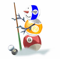 Billiards ball snowman Christmas Ornament photo sculptures