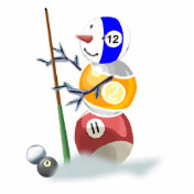 Billiards ball snowman Christmas Ornament