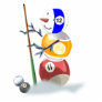 Billiards ball snowman Christmas Ornament