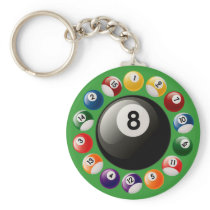BILLIARDS BALLS KEYCHAINS