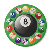 BILLIARDS BALLS REFRIGERATOR MAGNET
