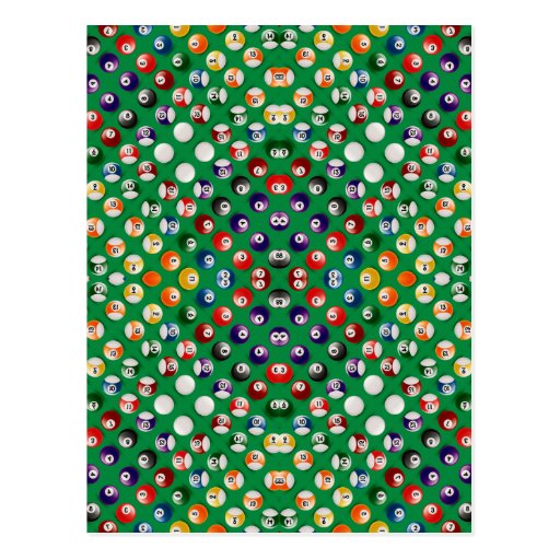 BILLIARDS BALLS PATTERN POST CARDS