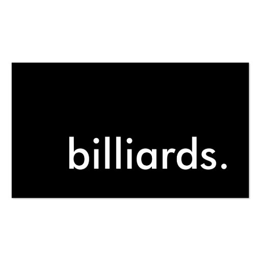billiards. business card