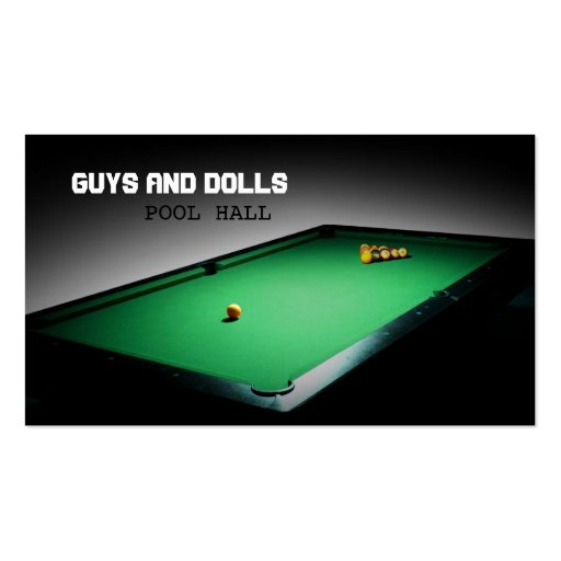 Billiards Business Cards (front side)