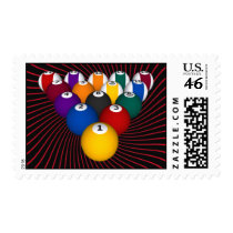 Billiards / Pool Balls - Custom Postage Stamp