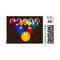 Billiards / Pool Balls: Custom Postage Stamp