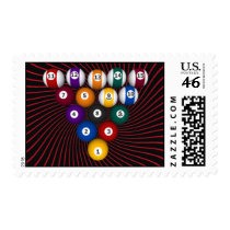 Billiards / Pool Balls - Custom Postage Stamp