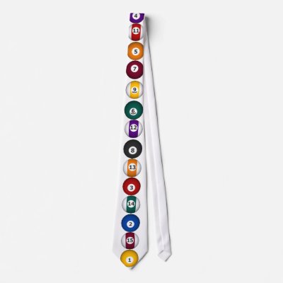 Billiards: Pool Balls: Custom Tie: Necktie by spiritswitchboard