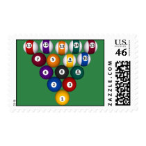 Billiards / Pool Balls - Cutom Postage Stamp by spiritswitchboard Billiards / Pool Balls - Cutom Postage Stamp